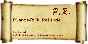 Plancsák Relinda névjegykártya
